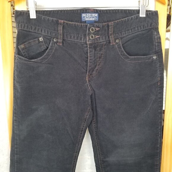 Women's Polo Corduroy Pants Black Mid-Rise Zip Fly Bootcut Size 6 - Picture 3 of 10